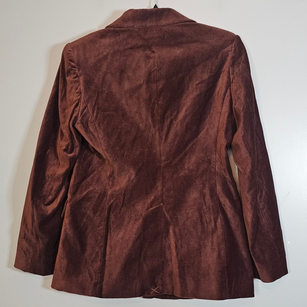 NWT Boston Proper Women's Brown Velour Fitted Tailored Blazer Jacket Size 8 - Picture 2 of 7